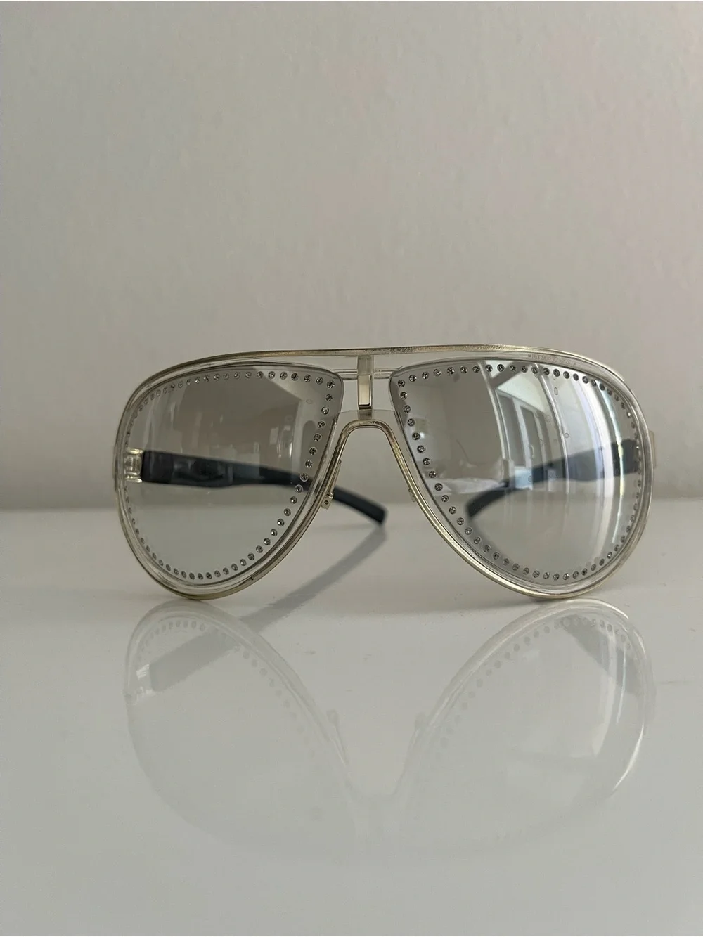 Gucci Clear Crystal Aviator Sunglasses - Picture 1 of 7